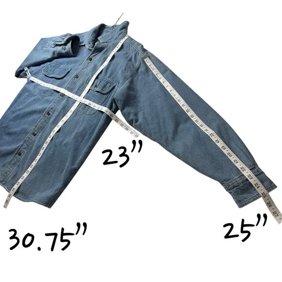 Levis Chore Jacket Flannel Lined Blue Denim Shacket Barn Coat M Workwear Grunge - Picture 8 of 16